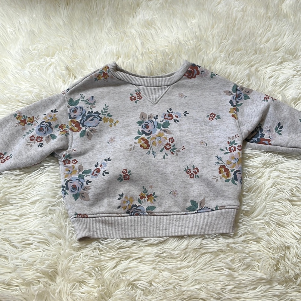 Pullover sweatshirt grey and floral size 12M